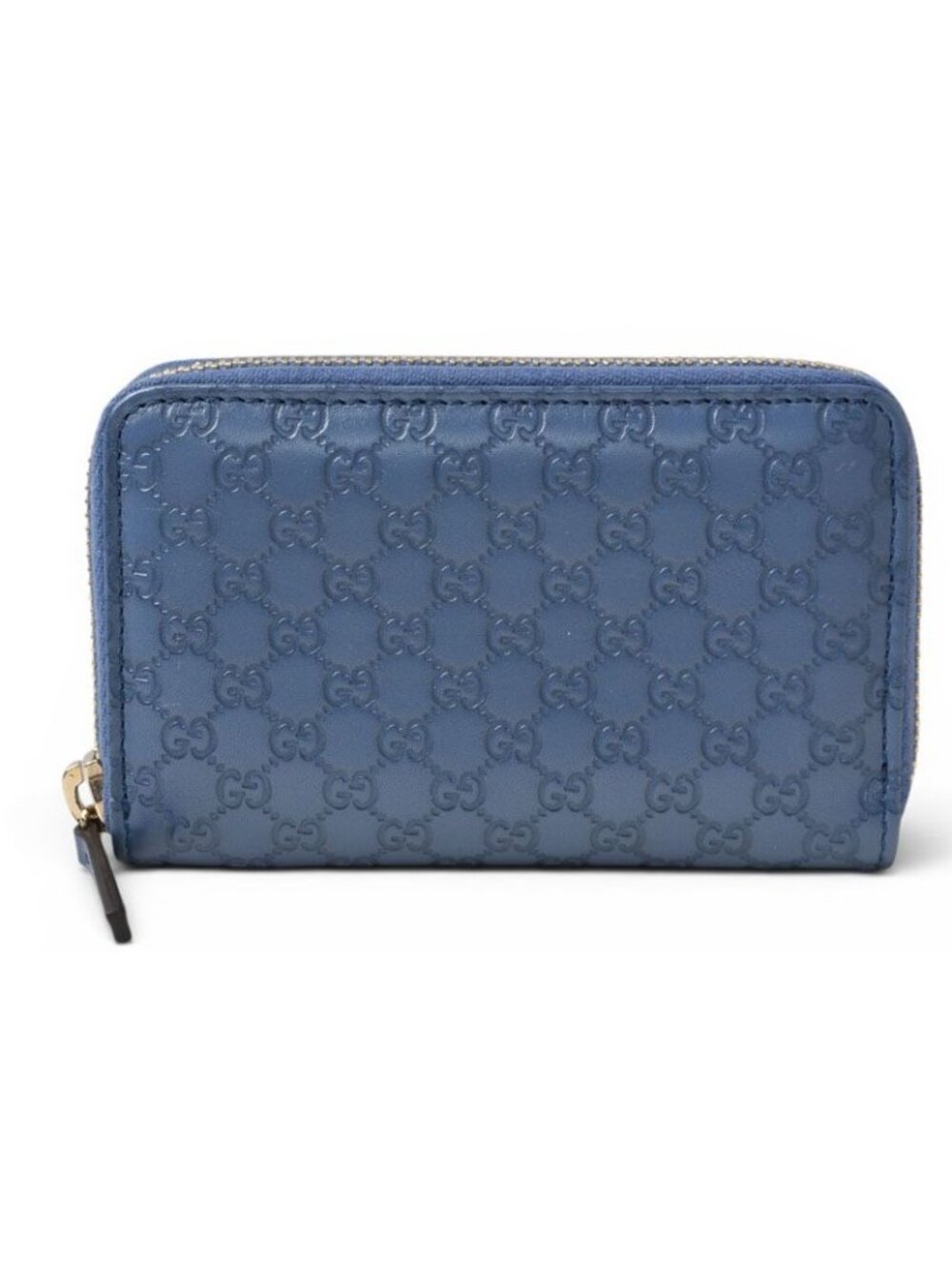 Gucci Coin Case Card Mini Wallet Purse Micro Guccissima Blue